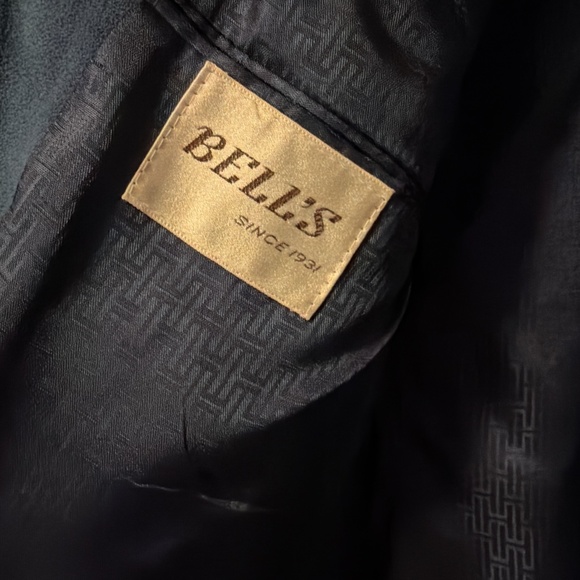 Halston Vintage 80's Ultra Suede Sapphire Blue Mod Blazer Jacket Men's Size L - Picture 5 of 5